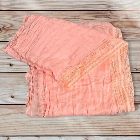 Maurices Light Peach Lace Infinity Scarf - Picture 2 of 3